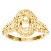 Accented Halo Ring - Oval 8x5.5mm