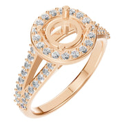 RI-2542 Rose Gold Ring SEMISET - Main View