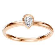 Solitaire Bezel Ring - Pear 4.1x2.7mm