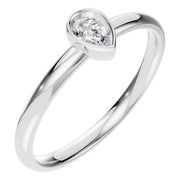 Solitaire Bezel Ring - Pear 4.1x2.7mm