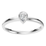Solitaire Bezel Ring - Pear 4.1x2.7mm