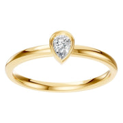 Solitaire Bezel Ring - Pear 4.1x2.7mm