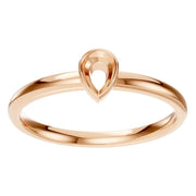 Solitaire Bezel Ring - Pear 4.1x2.7mm