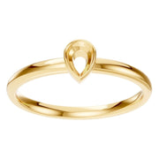 Solitaire Bezel Ring - Pear 4.1x2.7mm