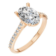 Accented Solitaire Ring - Oval 9.3x6.5mm