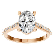 Accented Solitaire Ring - Oval 9.3x6.5mm