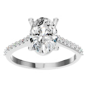 Accented Solitaire Ring - Oval 9.3x6.5mm