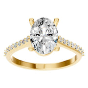 Accented Solitaire Ring - Oval 9.3x6.5mm