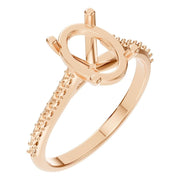 Accented Solitaire Ring - Oval 9.3x6.5mm