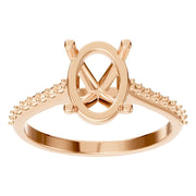 Accented Solitaire Ring - Oval 9.3x6.5mm