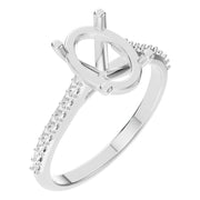 Accented Solitaire Ring - Oval 9.3x6.5mm