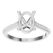 Accented Solitaire Ring - Oval 9.3x6.5mm