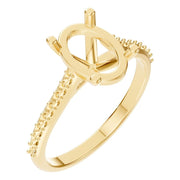 Accented Solitaire Ring - Oval 9.3x6.5mm