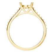Accented Solitaire Ring - Oval 9.3x6.5mm
