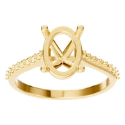 Accented Solitaire Ring - Oval 9.3x6.5mm