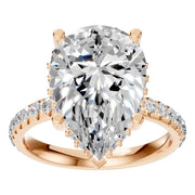 Pear Hidden Halo Ring