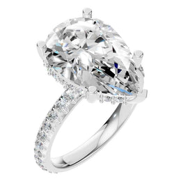 Pear Hidden Halo Ring