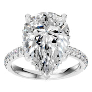Pear Hidden Halo Ring
