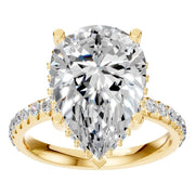 Pear Hidden Halo Ring