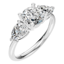 Round Hidden Halo Ring