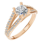 Cushion Hidden Halo Ring