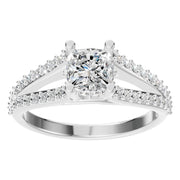 Cushion Hidden Halo Ring