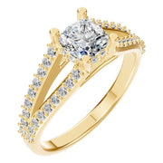 Cushion Hidden Halo Ring