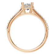 Accented Hidden Halo Ring - Oval 8x5.5mm