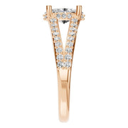 Accented Hidden Halo Ring - Oval 8x5.5mm