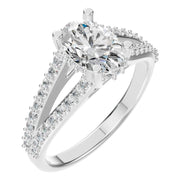 Accented Hidden Halo Ring - Oval 8x5.5mm