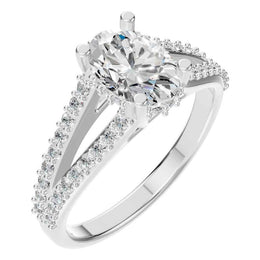 Oval Hidden Halo Ring