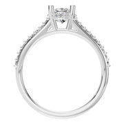 Accented Hidden Halo Ring - Oval 8x5.5mm
