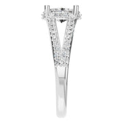 Accented Hidden Halo Ring - Oval 8x5.5mm