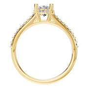 Accented Hidden Halo Ring - Oval 8x5.5mm