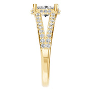 Accented Hidden Halo Ring - Oval 8x5.5mm