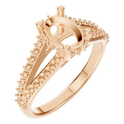 Accented Hidden Halo Ring - Oval 8x5.5mm