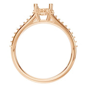 Accented Hidden Halo Ring - Oval 8x5.5mm