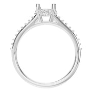 Accented Hidden Halo Ring - Oval 8x5.5mm