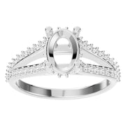Accented Hidden Halo Ring - Oval 8x5.5mm