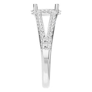Accented Hidden Halo Ring - Oval 8x5.5mm
