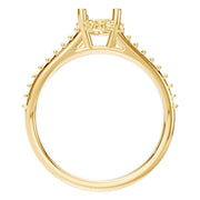 Accented Hidden Halo Ring - Oval 8x5.5mm