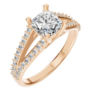 Split Shank Solitaire Ring - Cushion 5.7mm