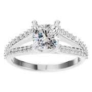 Split Shank Solitaire Ring - Cushion 5.7mm
