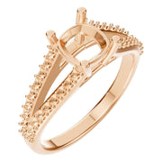 Split Shank Solitaire Ring - Cushion 5.7mm
