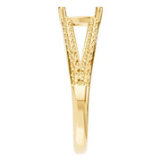 Split Shank Solitaire Ring - Cushion 5.7mm