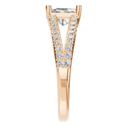 Split Shank Solitaire Ring - Emerald 7x5mm