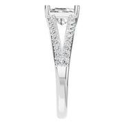 Split Shank Solitaire Ring - Emerald 7x5mm