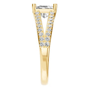 Split Shank Solitaire Ring - Emerald 7x5mm