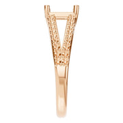 Split Shank Solitaire Ring - Emerald 7x5mm