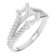 Split Shank Solitaire Ring - Emerald 7x5mm